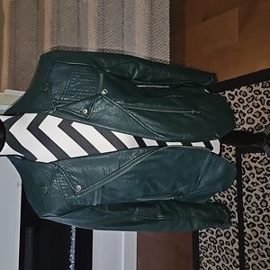 Hunter Green faux leather jacket